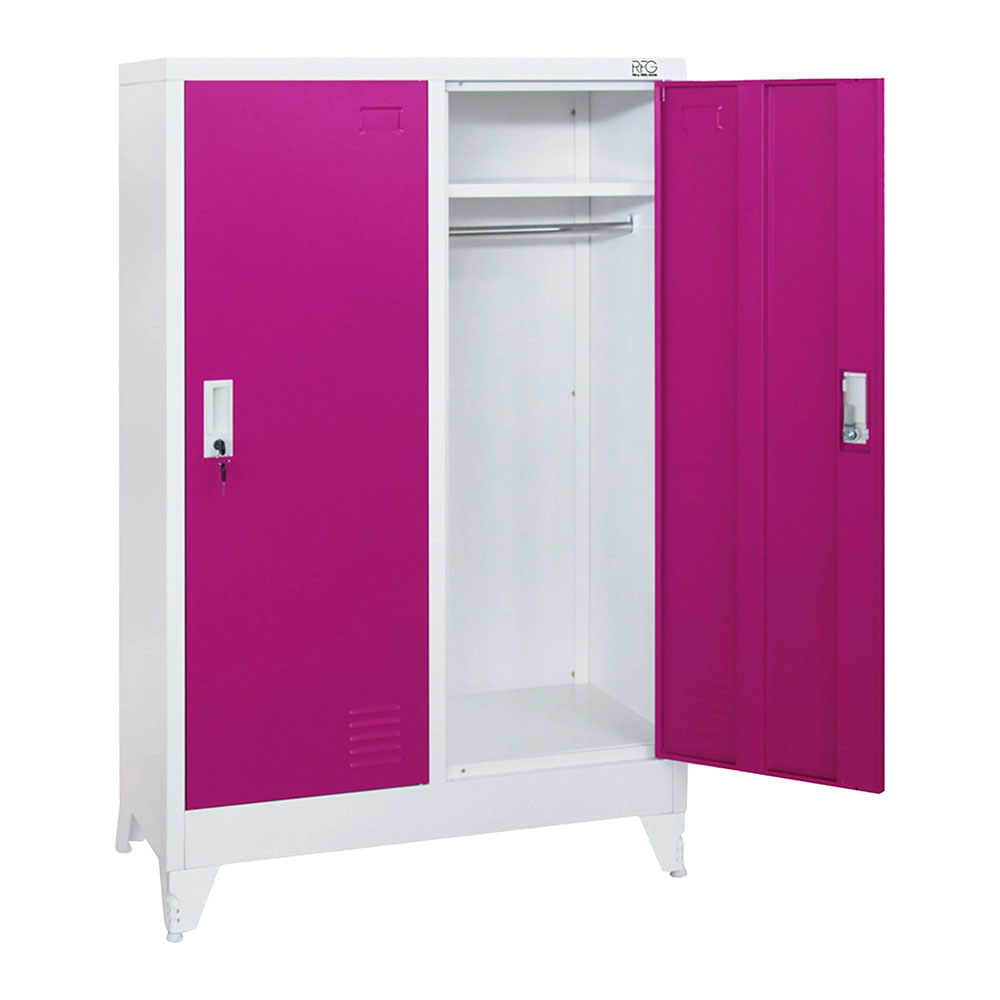 Двоен метален гардероб RFG 80/40/120 см бял-лилав